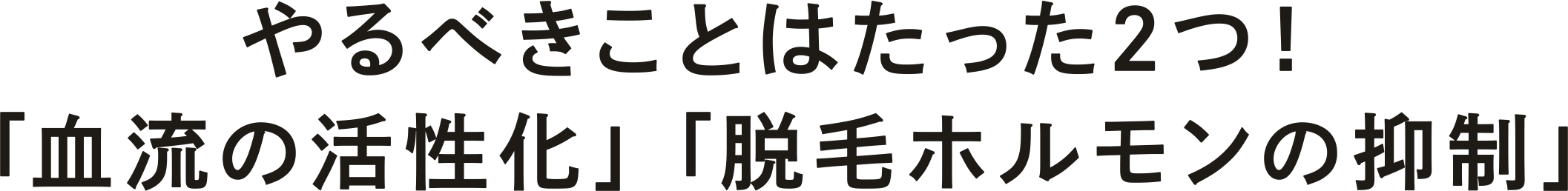 やるべきことはたった2つ！「血流の活性化」「脱毛ホルモンの抑制」